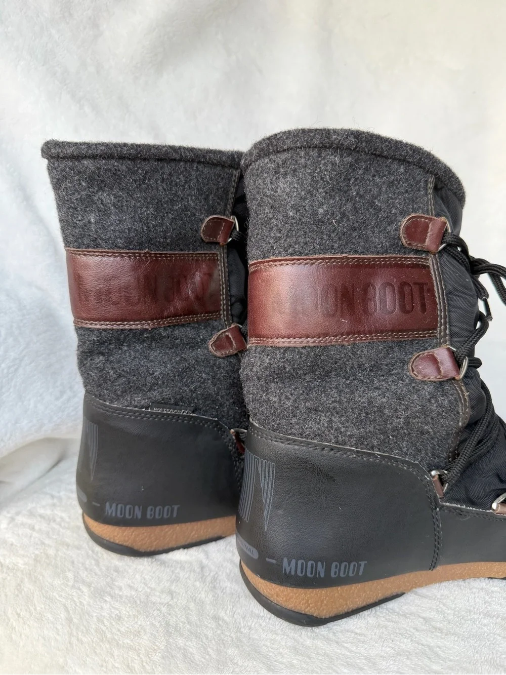 Tecnica We Vienna Felt Moon Boot Waterproof Insulated Wool Black Brown Size 7